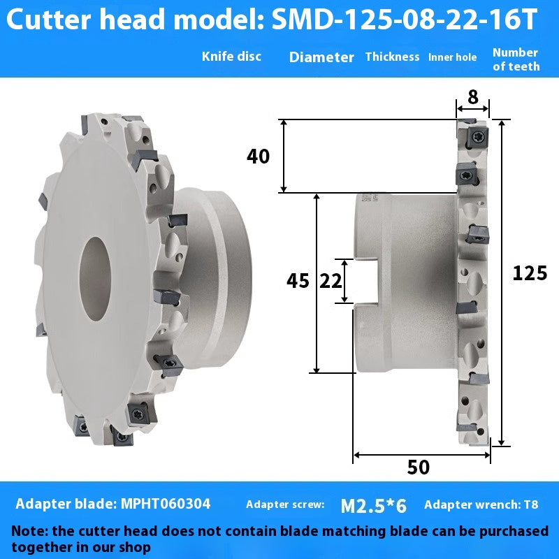 2079-CNC sleeve SMD side and face milling cutterhead CNC indexable chip SMC cutterhead T-slot grooving MPHT06 Shandong Denso Pricision Tools Co.,Ltd.